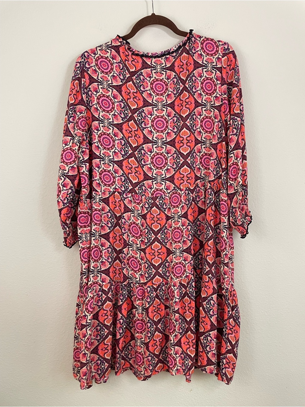 Natural Life Floral Babydoll Relaxed Knee Length Dress Size Large Boho - Picture 6 of 6